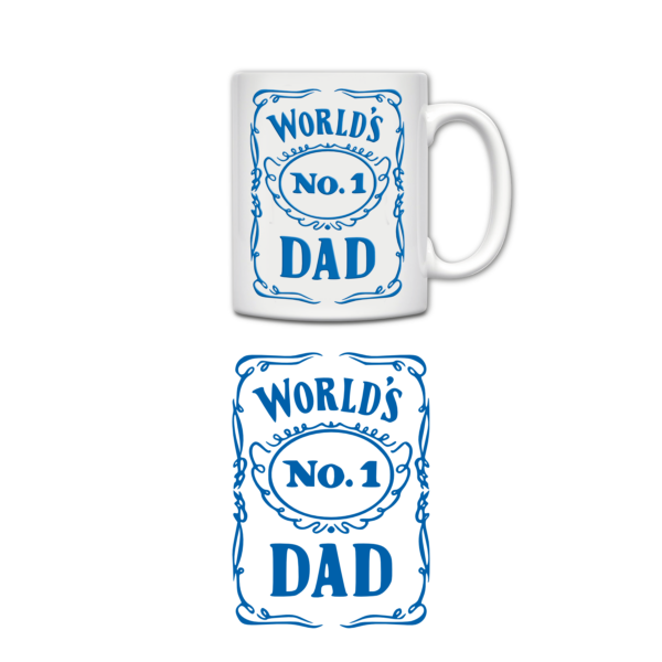 World's No.1 DAD 3D UV Permanent Sticker | Mug decor | UV-DTF Stickers