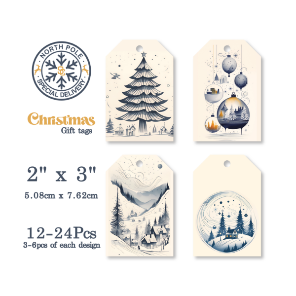 Winter Wonderland Gift Tags – Christmas Theme (Pack of 12-24pcs)